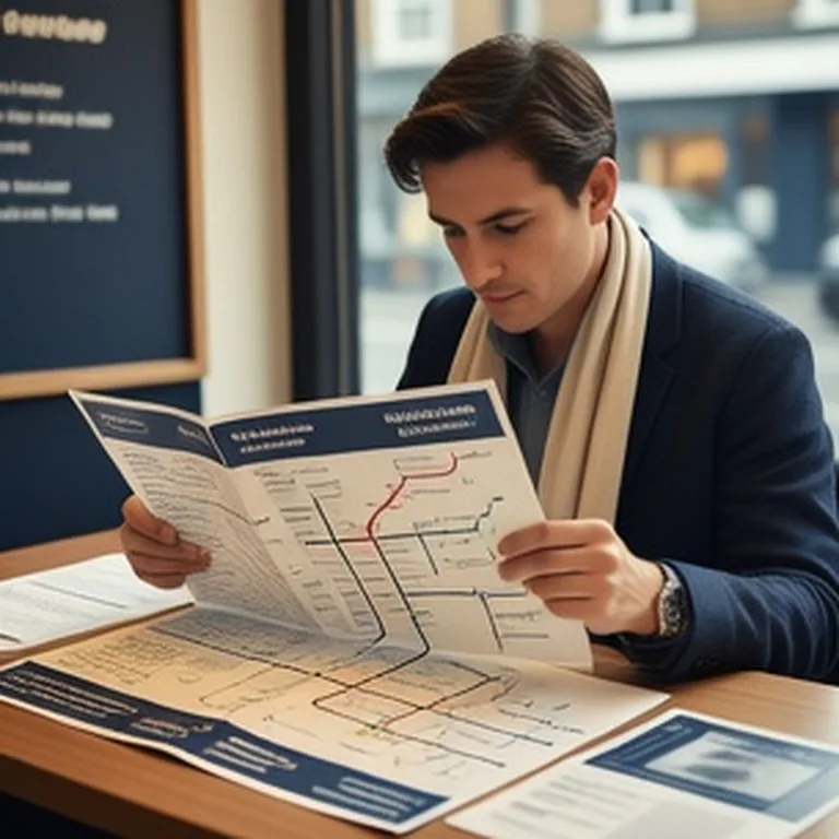 Traveller studying the London Underground map at the station
